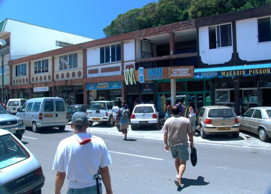 downtown Uturoa, Raiatea in French Polynesia