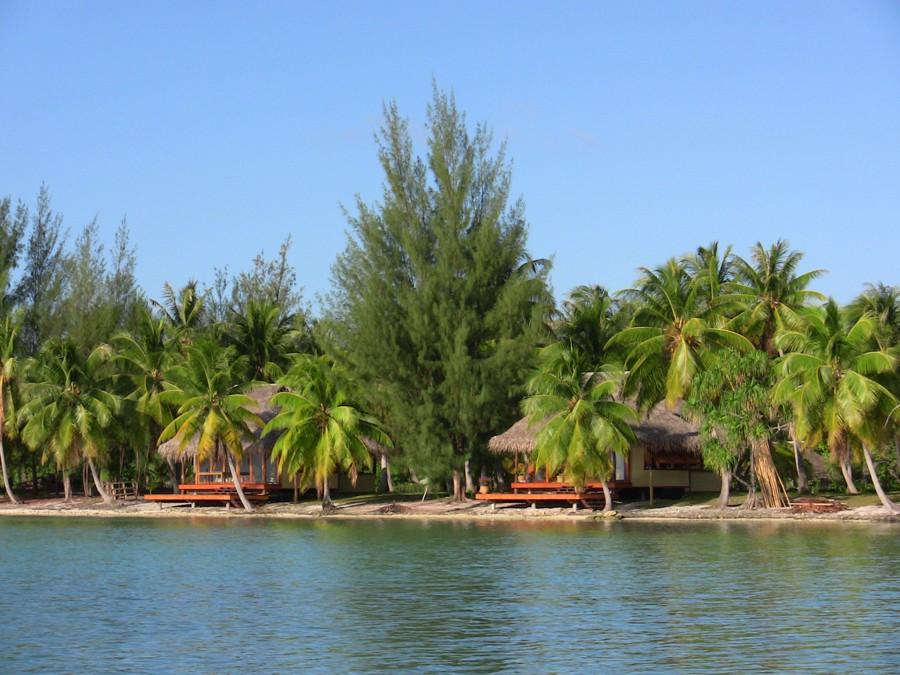 Guest houses on Motu Moie, your own private island paradise