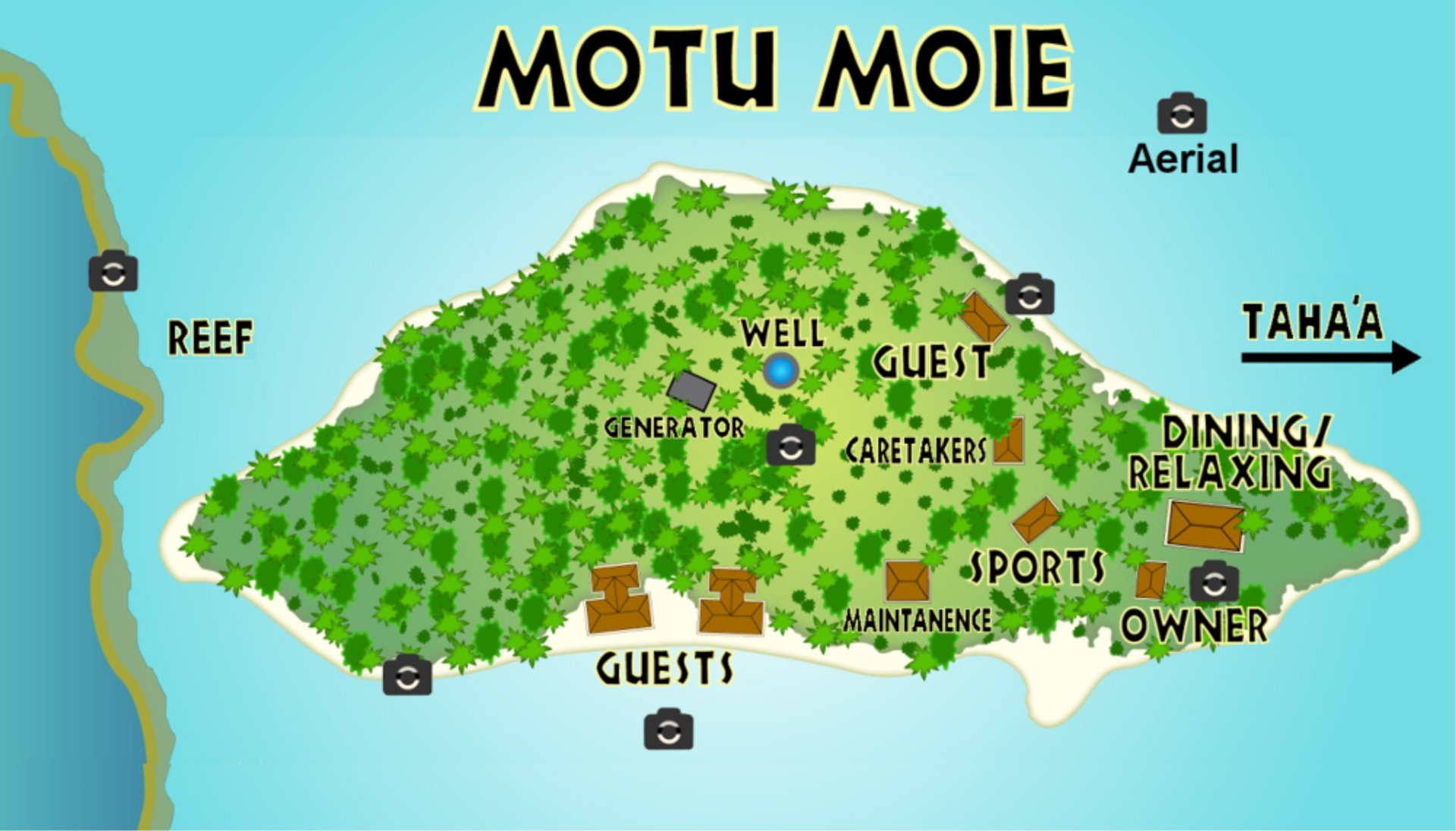 Map of your private island Motu Moie